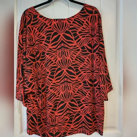Ruby Rd. XL, Red & Black Zebra Chevron Print - Picture 2 of 8
